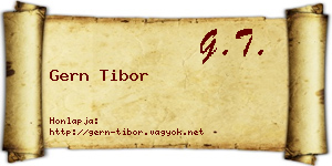 Gern Tibor névjegykártya